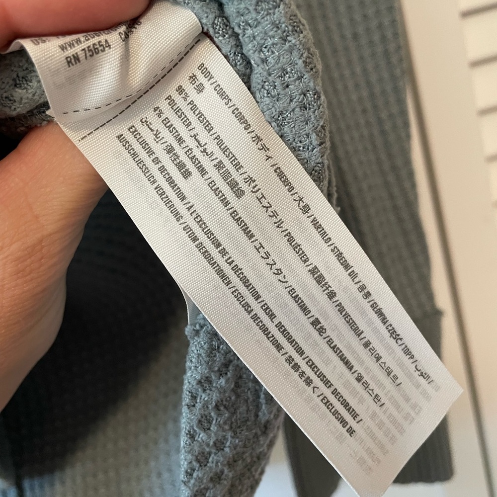 Abercrombie x Sister Studio muted blue Waffle Knit Hoodie - Picture 3 of 3